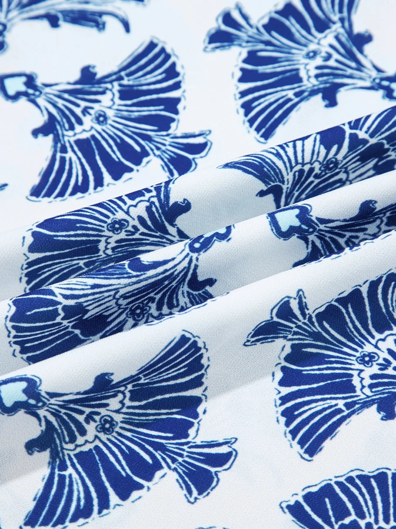 Printed Tassel Tie Neck Blouse