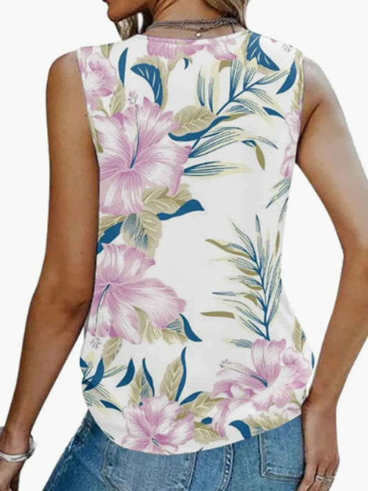 Printed V - Neck Tank