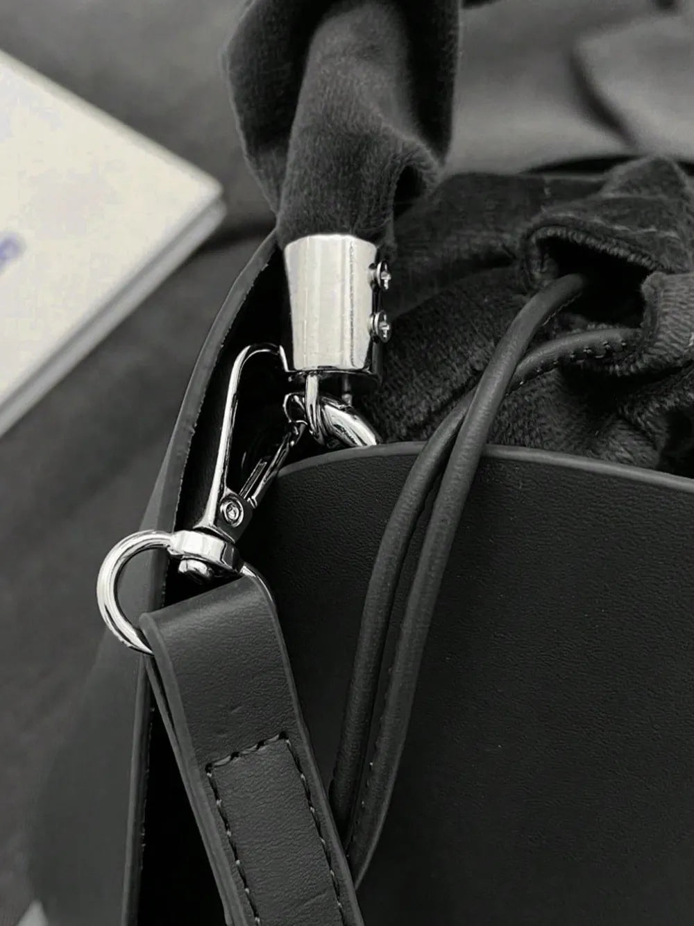PU Leather Drawstring Bucket BagBag