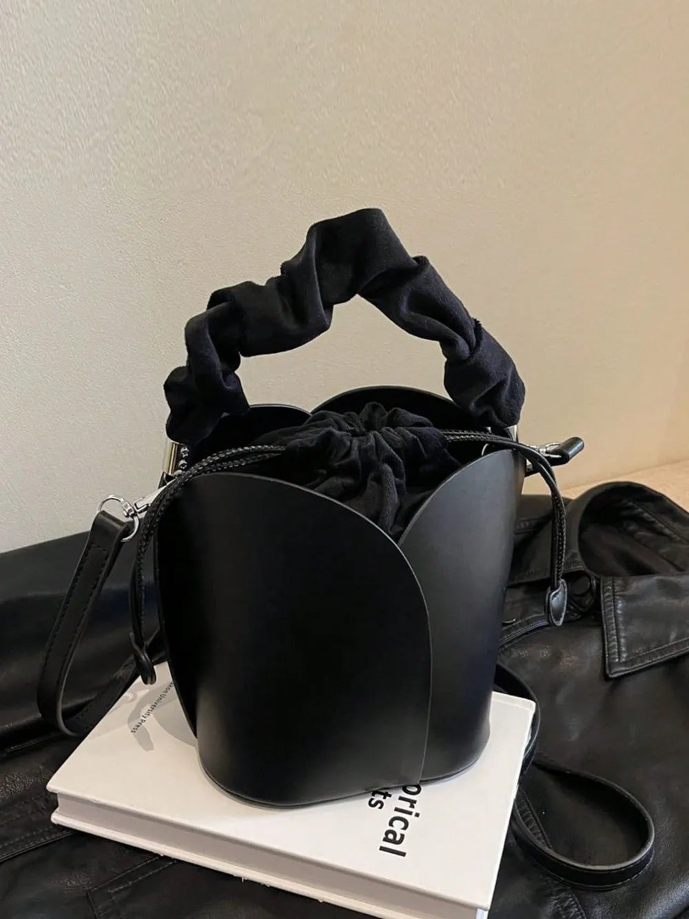 PU Leather Drawstring Bucket BagBag