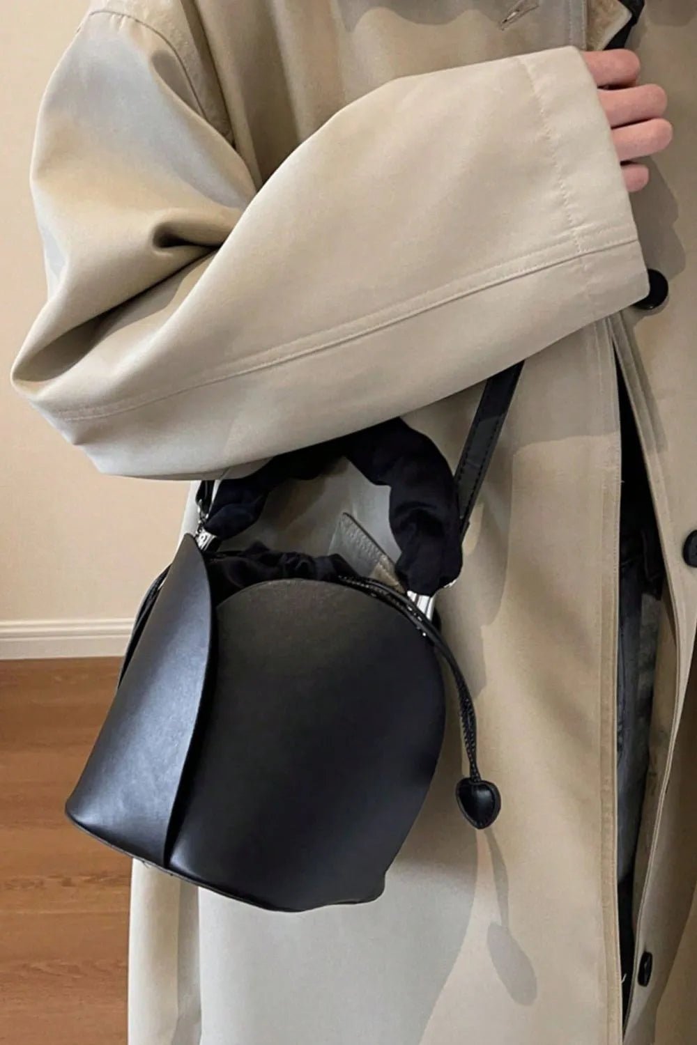 PU Leather Drawstring Bucket BagBag