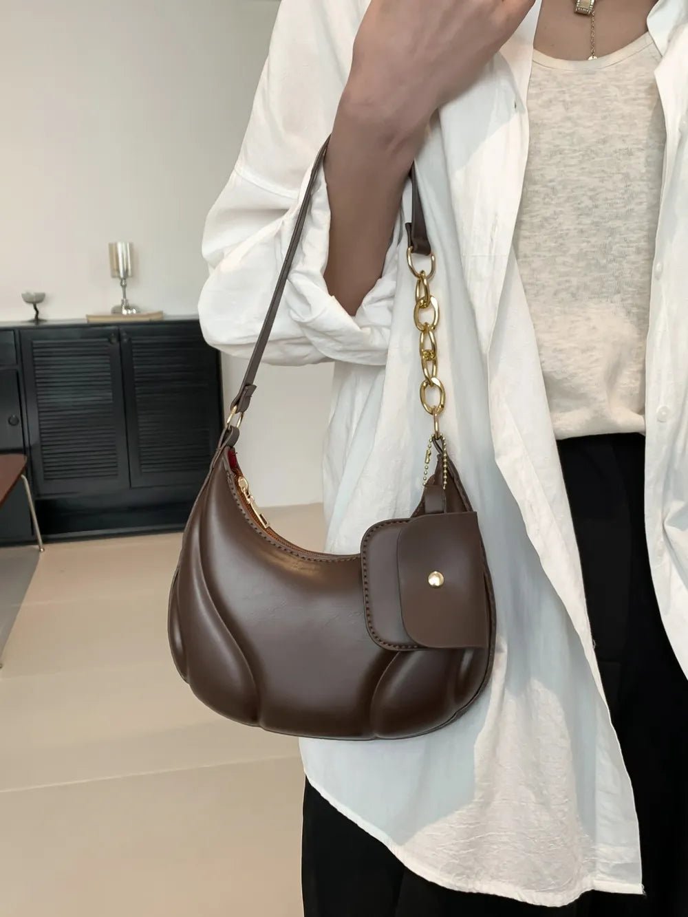 PU Leather Shoulder Bag with EarPods BagBag
