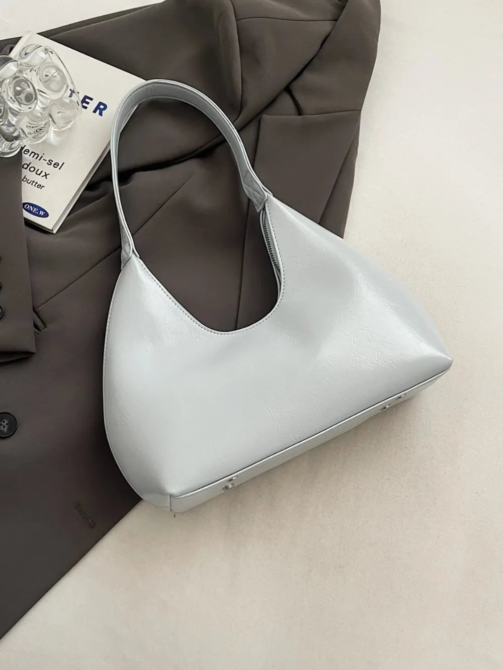 PU Leather Shoulder Bag with ZipBag