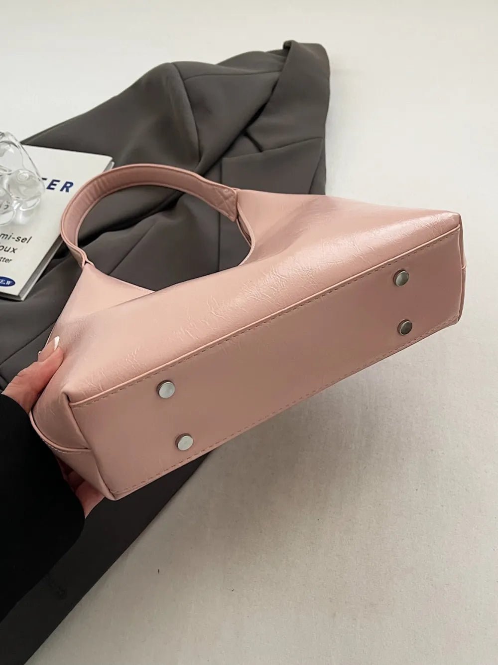 PU Leather Shoulder Bag with ZipBag