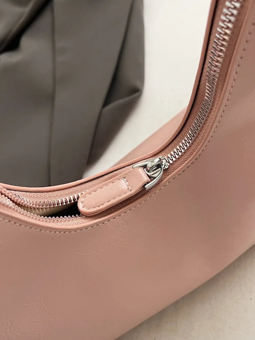 PU Leather Shoulder Bag with ZipBag