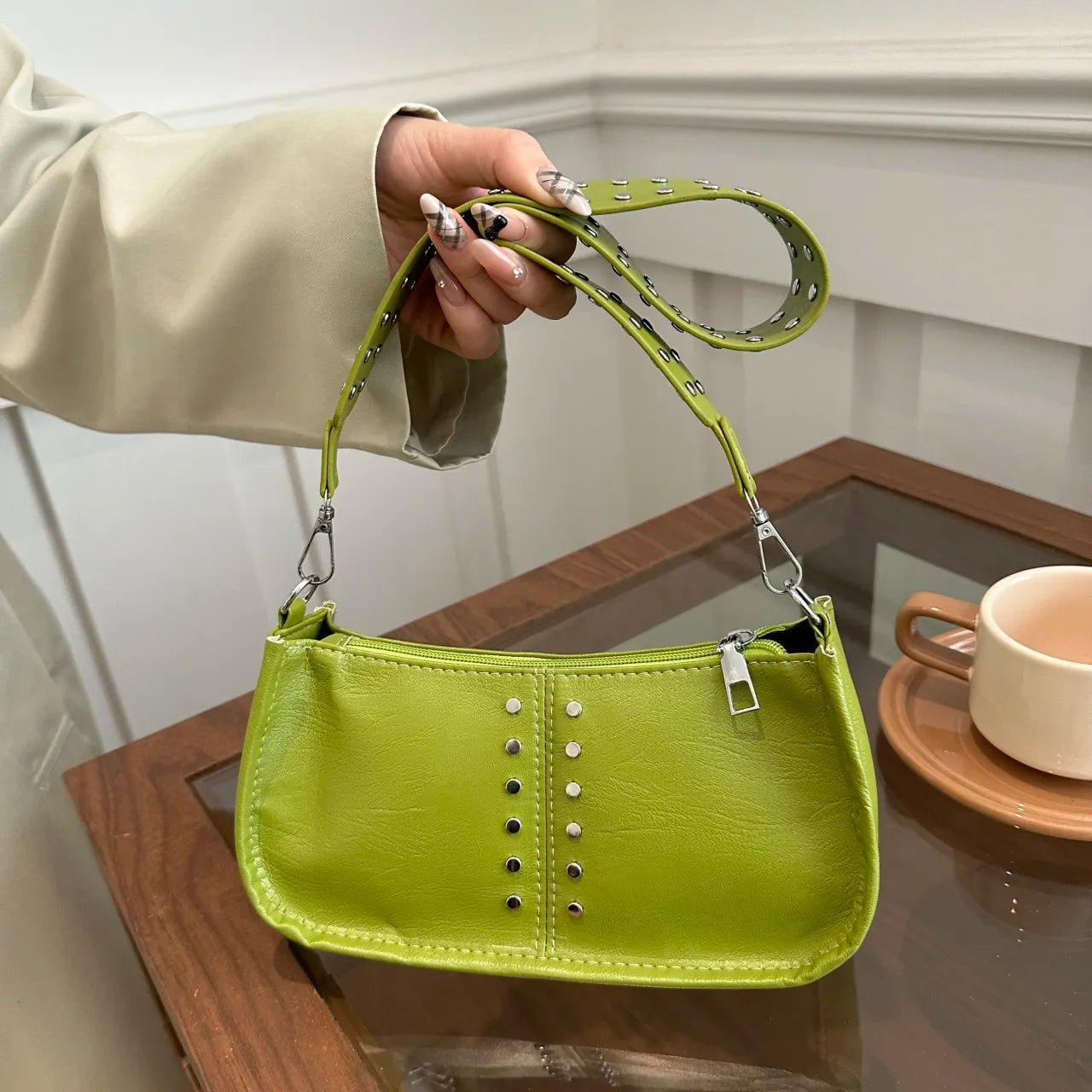 PU Leather Studded Shoulder BagBag