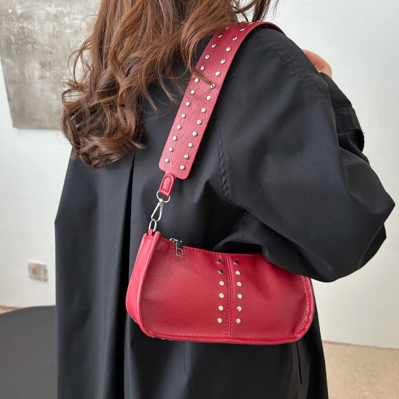 PU Leather Studded Shoulder BagBag