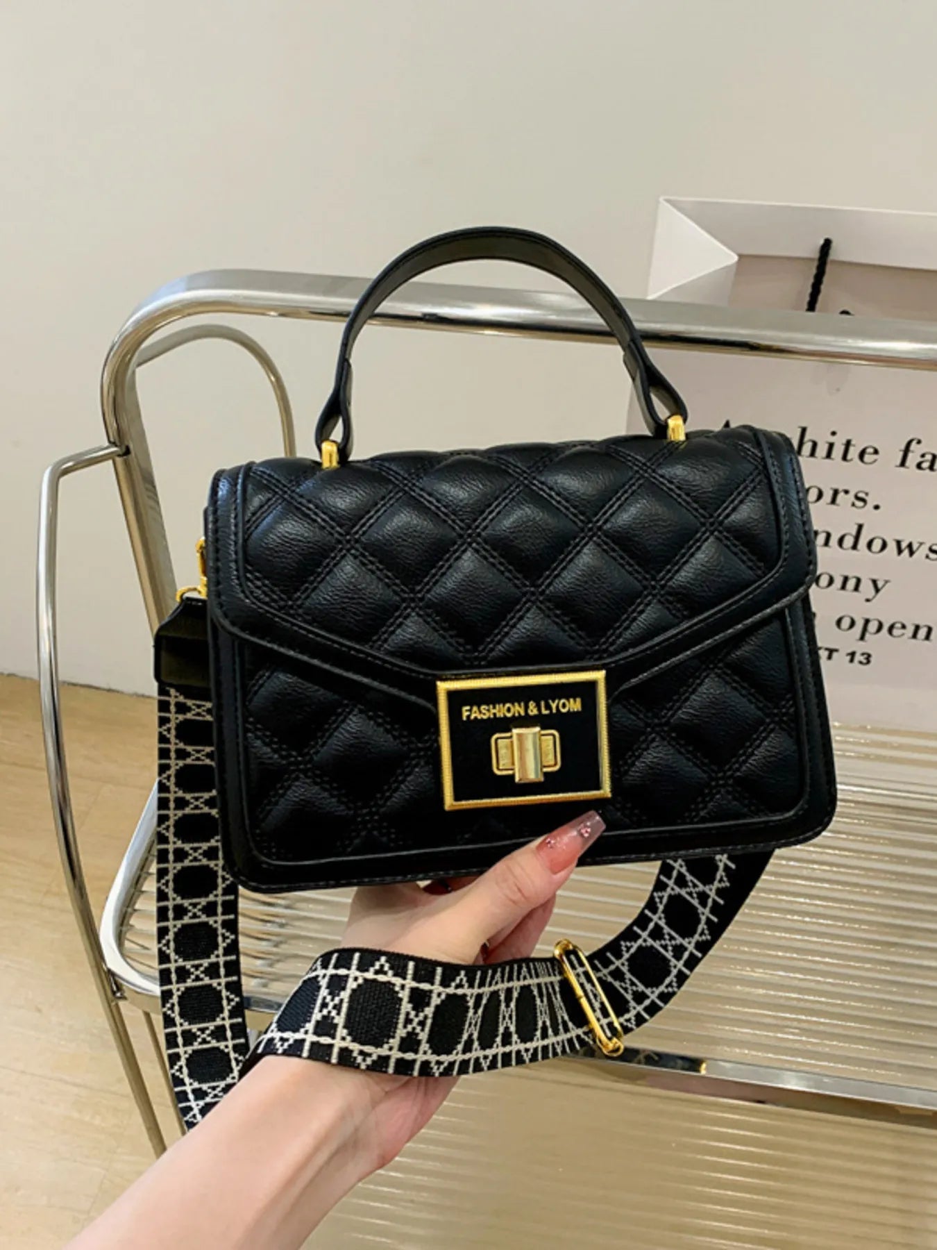 Quilted Adjustable Strap Shoulder Bag