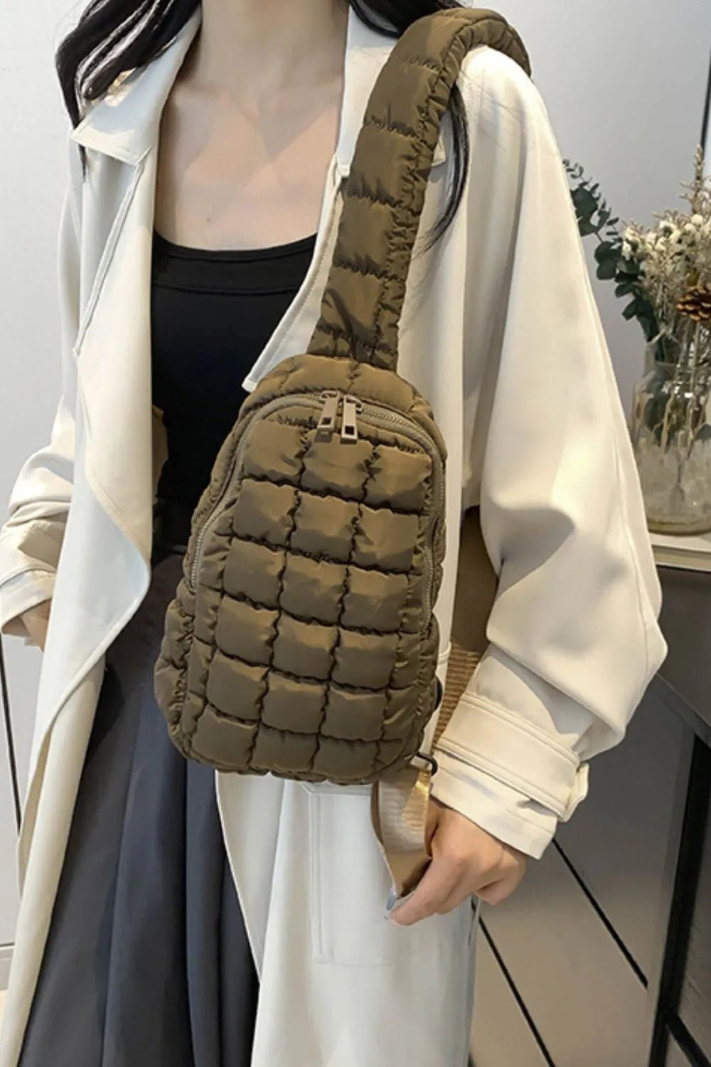 Quilted Nylon Crossbody BagBag
