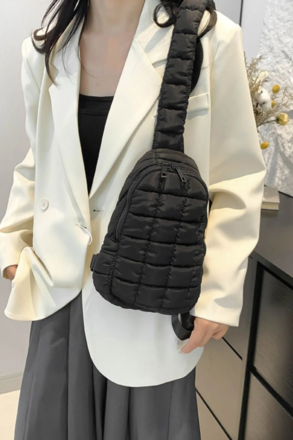 Quilted Nylon Crossbody BagBag