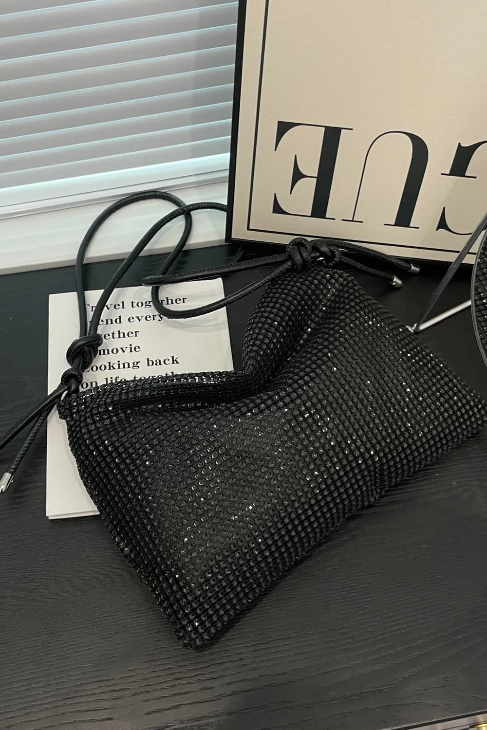 Rhinestone Knotted Strap Crossbody BagBag