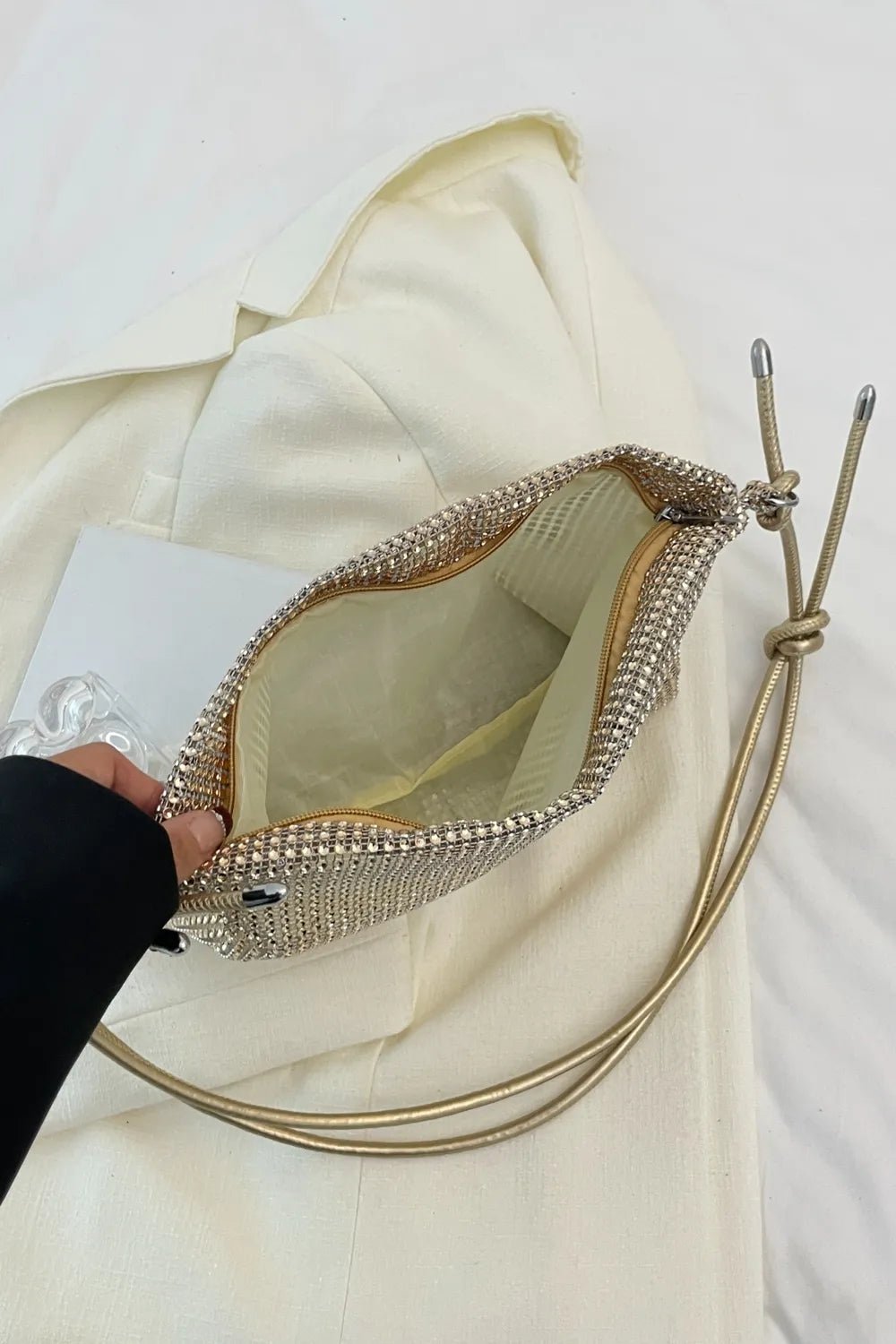 Rhinestone Knotted Strap Crossbody BagBag