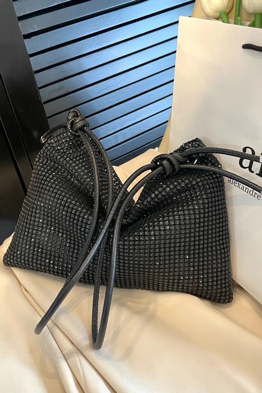 Rhinestone Knotted Strap Crossbody BagBag