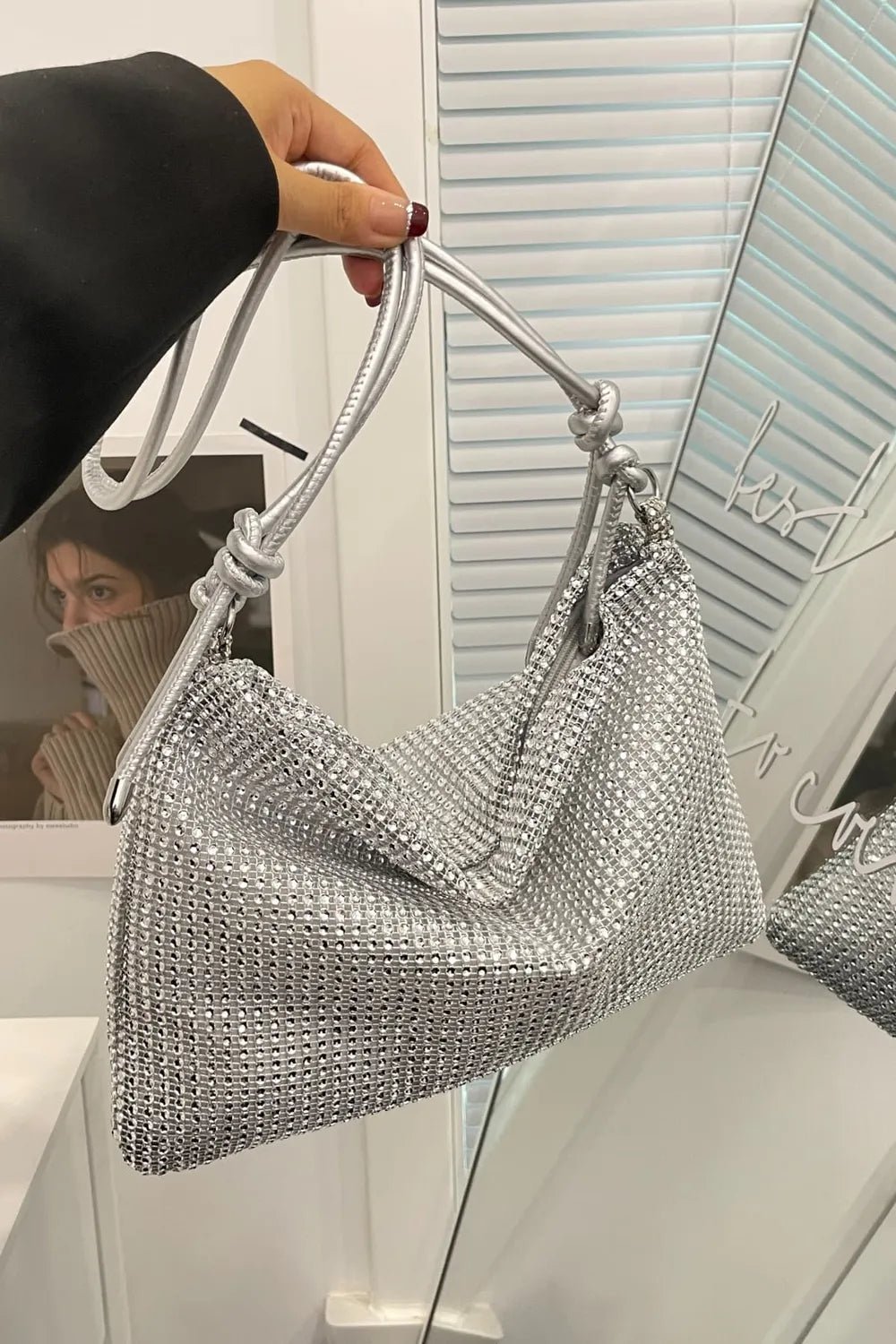 Rhinestone Knotted Strap Crossbody BagBag