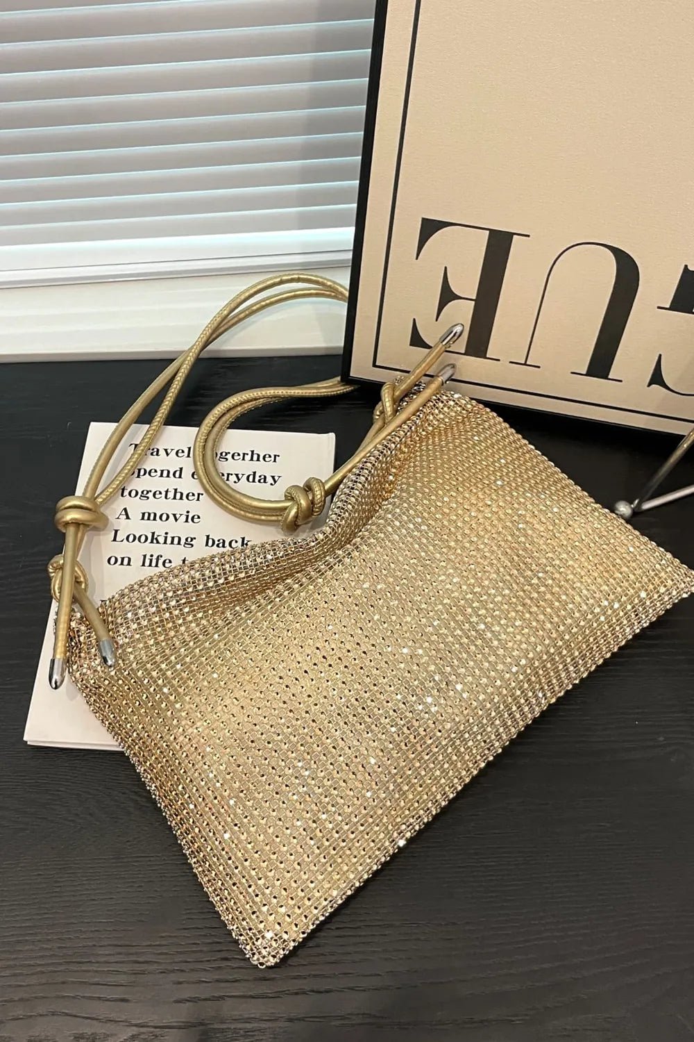 Rhinestone Knotted Strap Crossbody BagBag