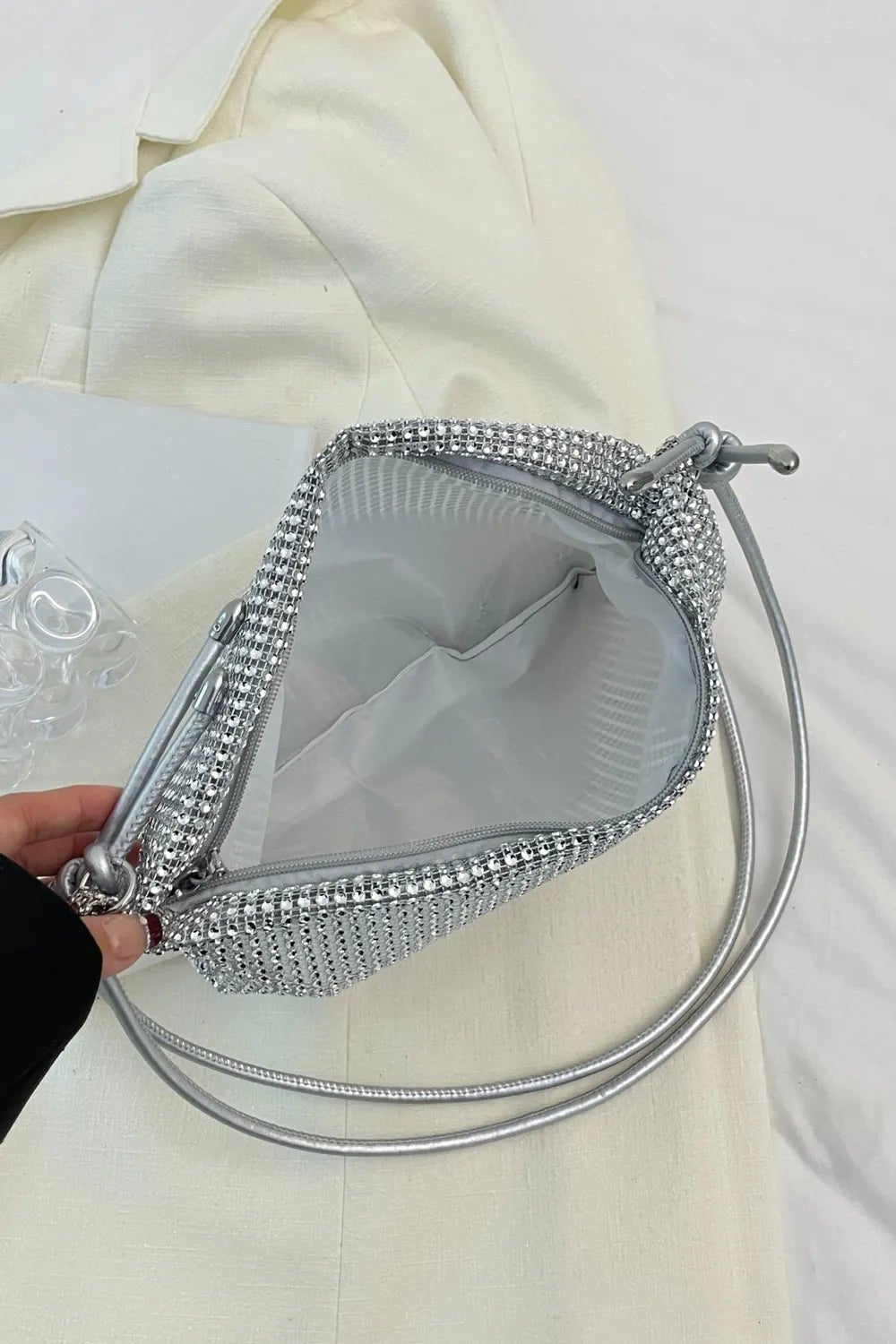 Rhinestone Knotted Strap Crossbody BagBag