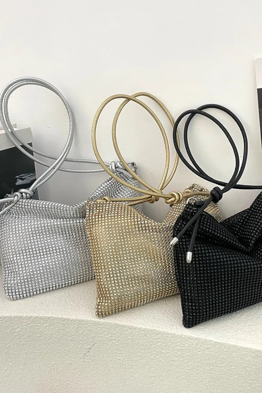 Rhinestone Knotted Strap Crossbody BagBag