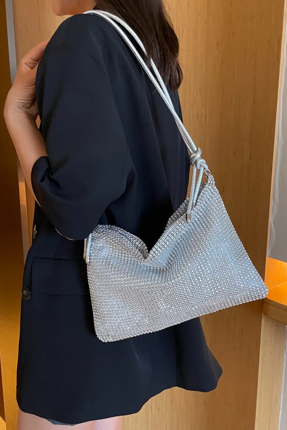 Rhinestone Knotted Strap Crossbody BagBag