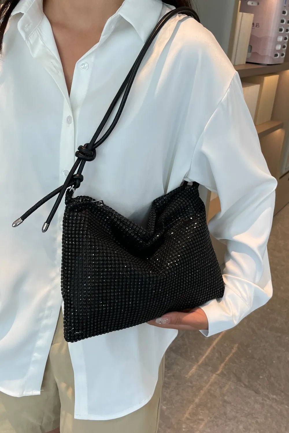 Rhinestone Knotted Strap Crossbody BagBag