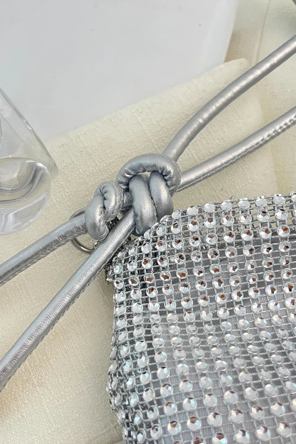 Rhinestone Knotted Strap Crossbody BagBag