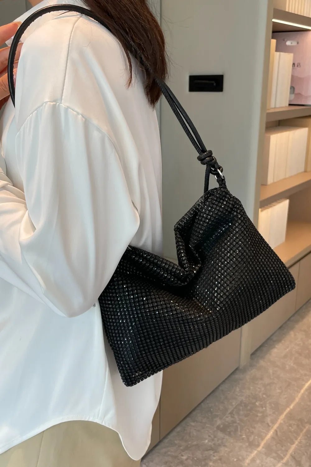 Rhinestone Knotted Strap Crossbody BagBag