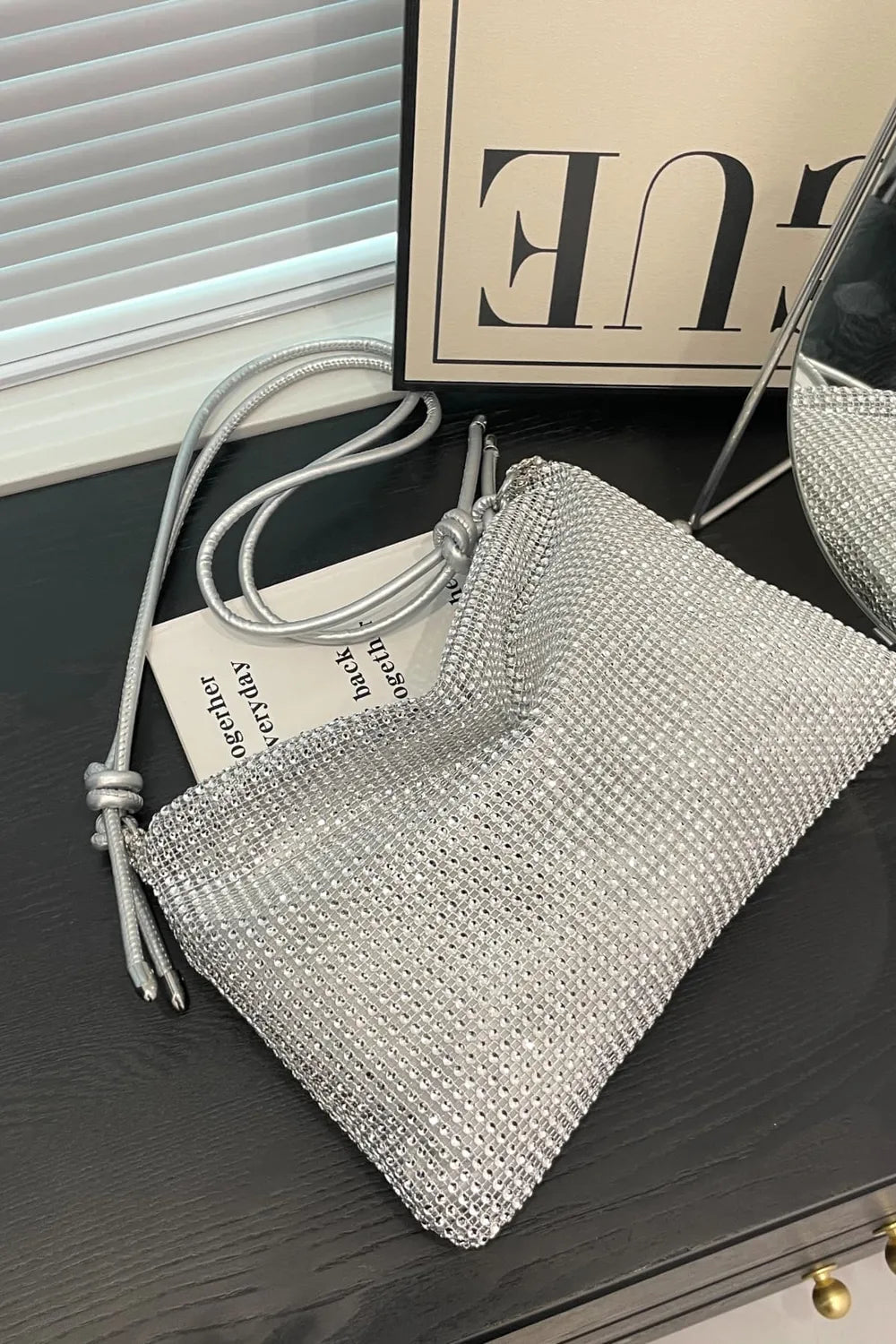 Rhinestone Knotted Strap Crossbody BagBag