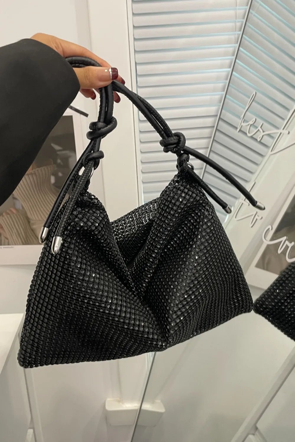 Rhinestone Knotted Strap Crossbody BagBag