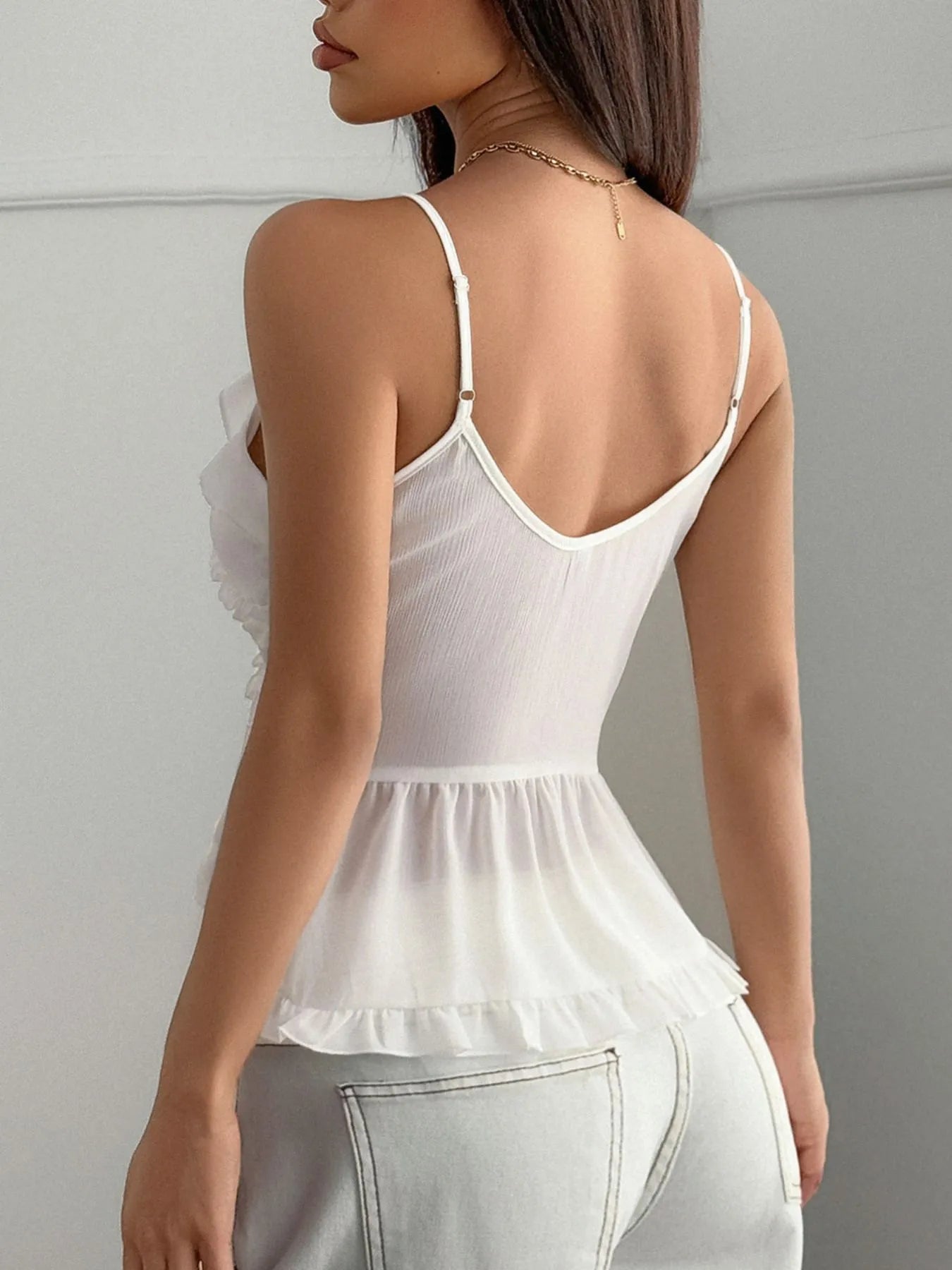 Ruffled V - Neck Cami TopTop