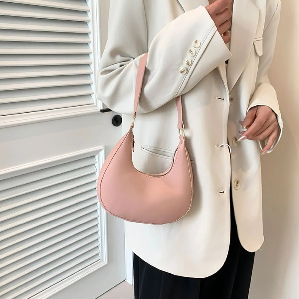 Solid Color Crescent Shoulder BagBag