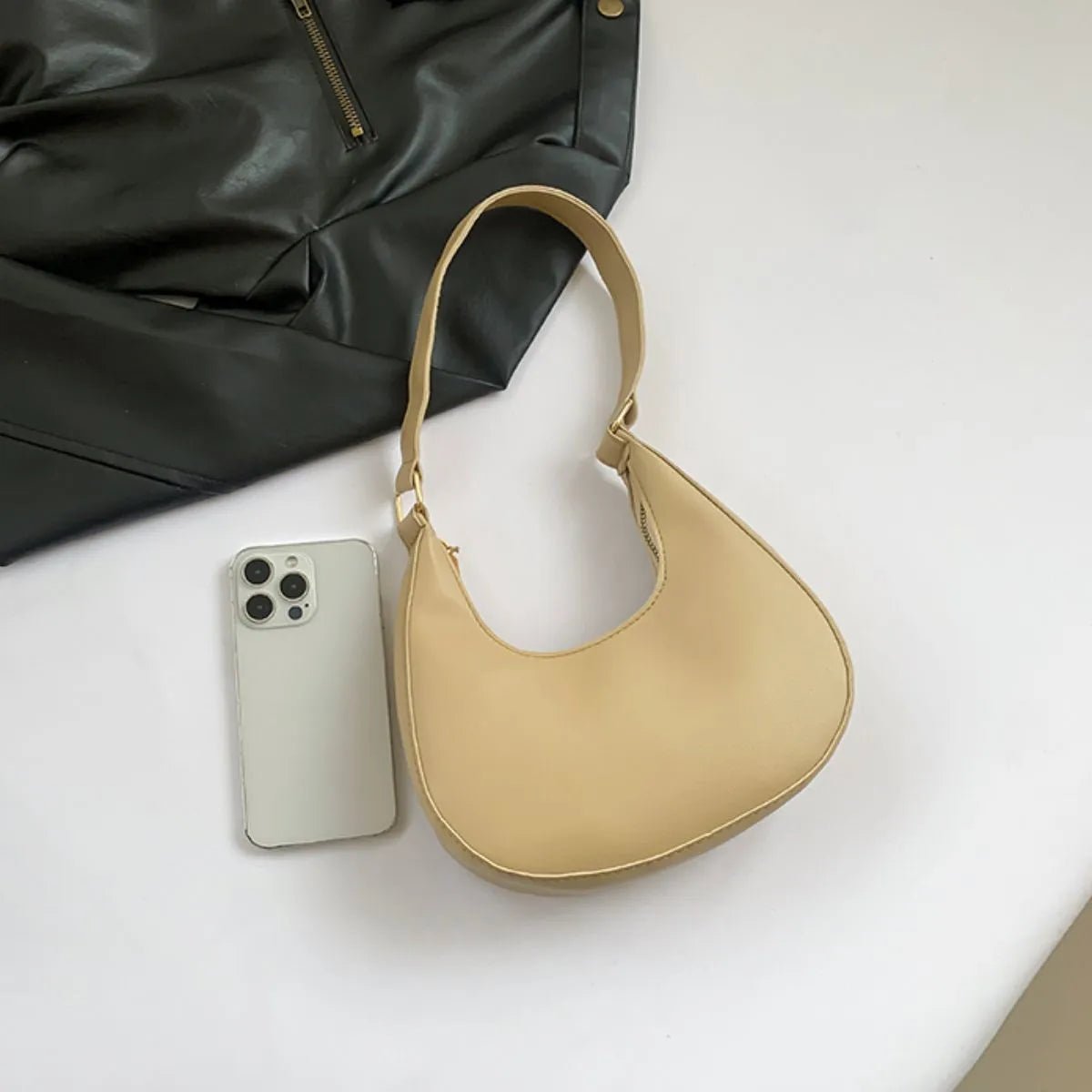 Solid Color Crescent Shoulder BagBag