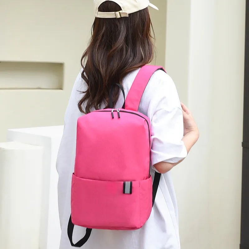 Solid Color Nylon Backpack BagBag