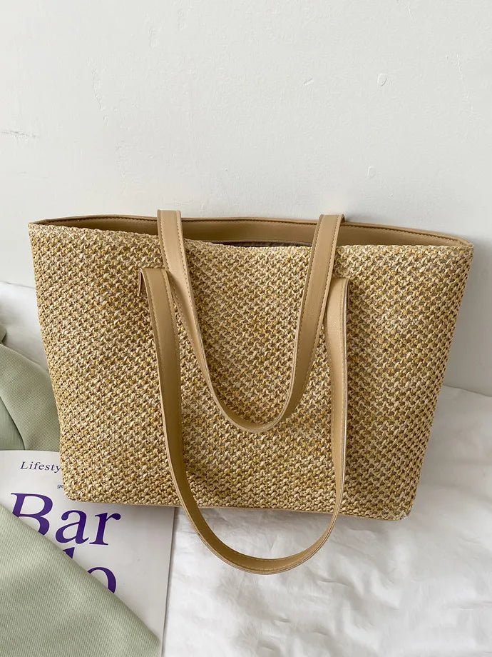 Solid Color Woven Tote BagBag