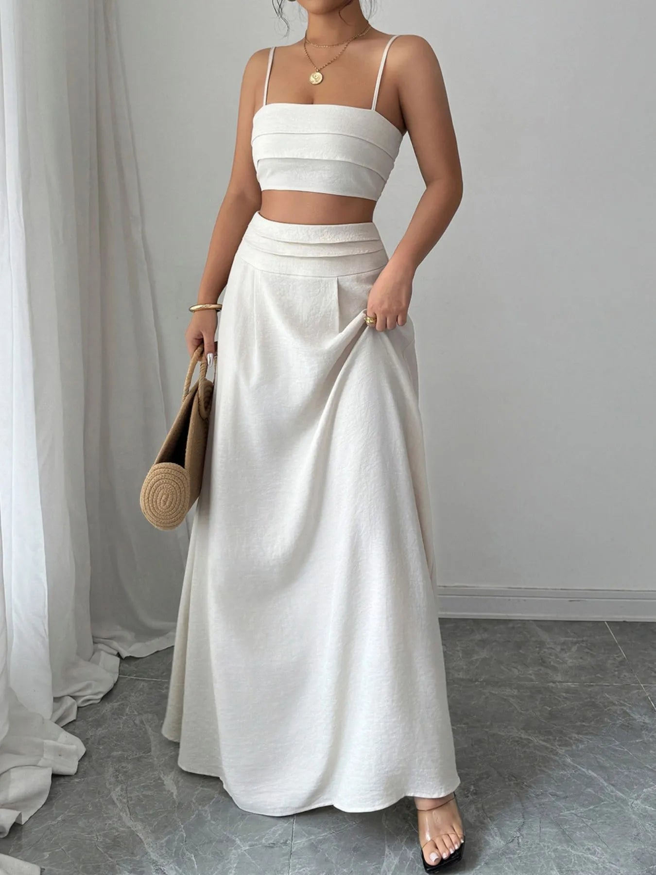 Square Neck Cami and Maxi Skirt Set