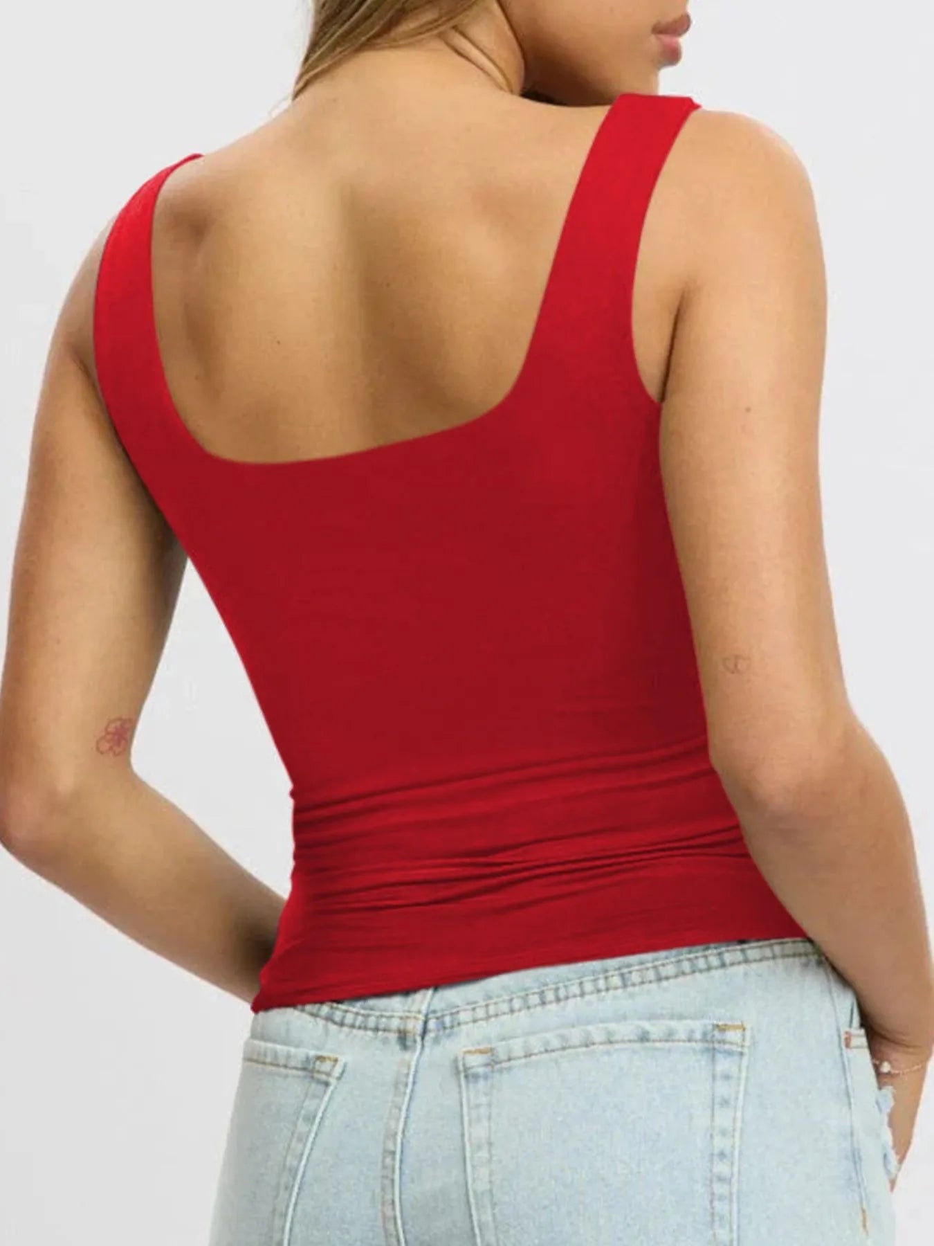Square Neck Wide Strap Tank