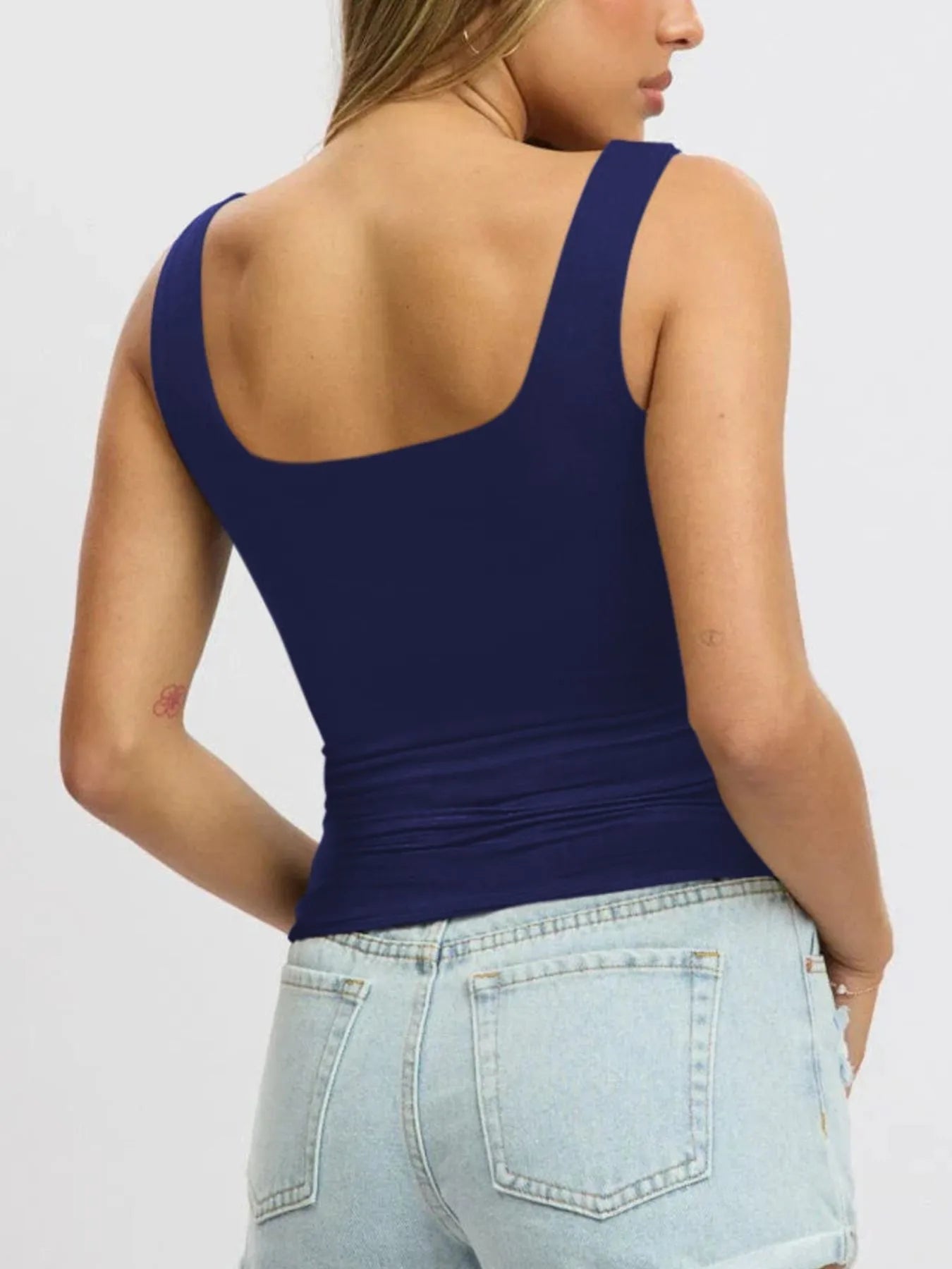 Square Neck Wide Strap Tank