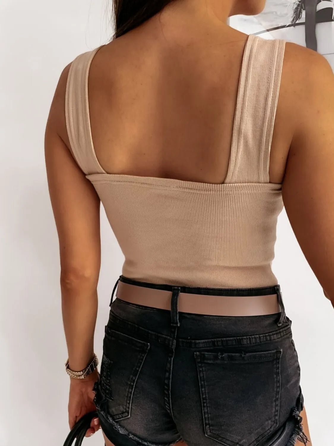 Square Neck Wide Strap Tank