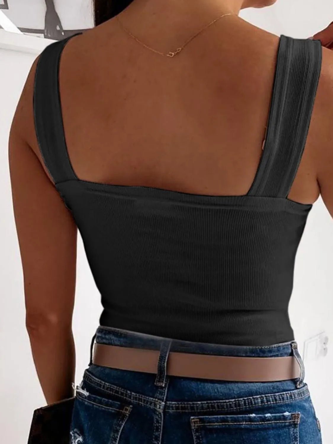 Square Neck Wide Strap Tank