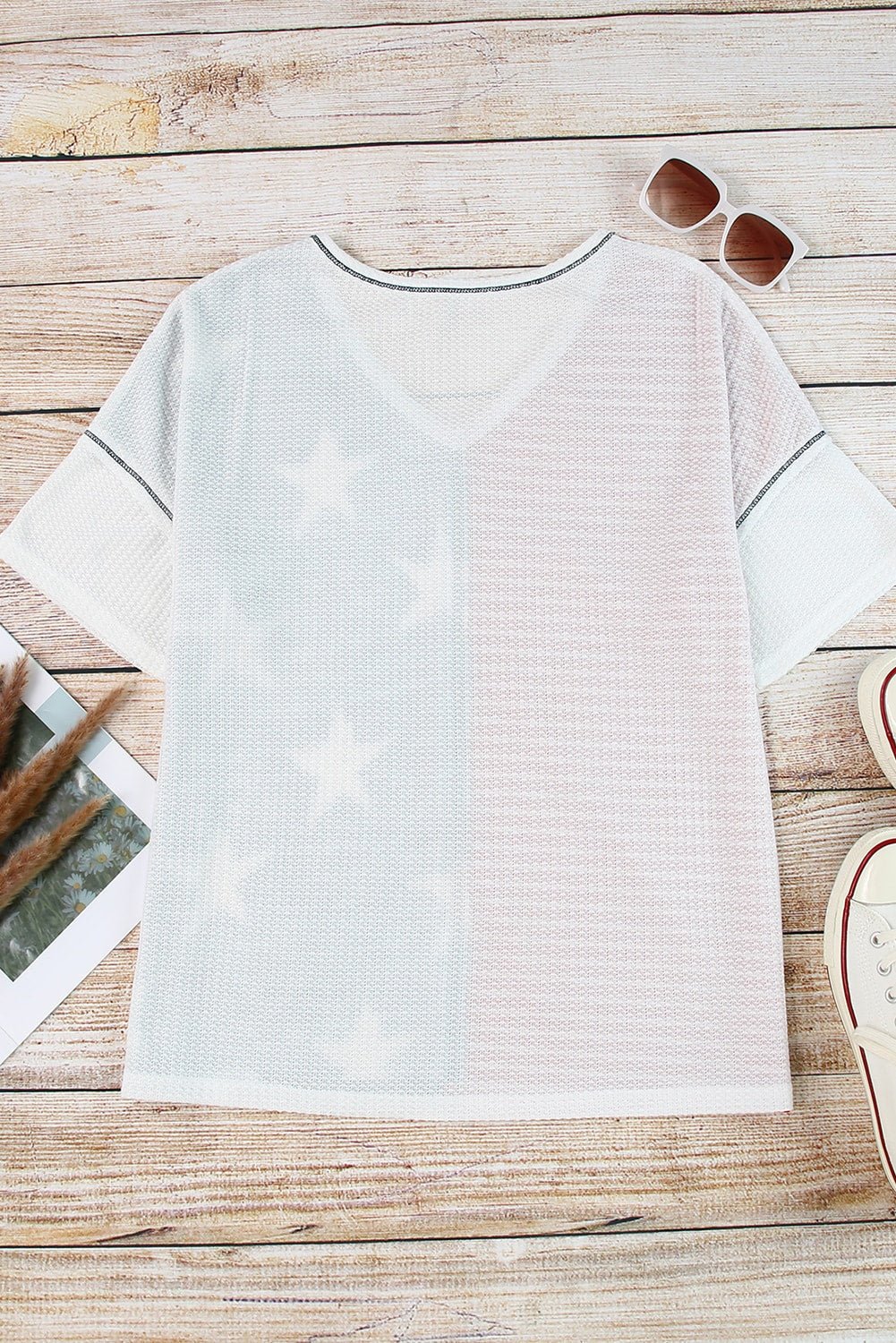 Star and Stripe V - Neck Top