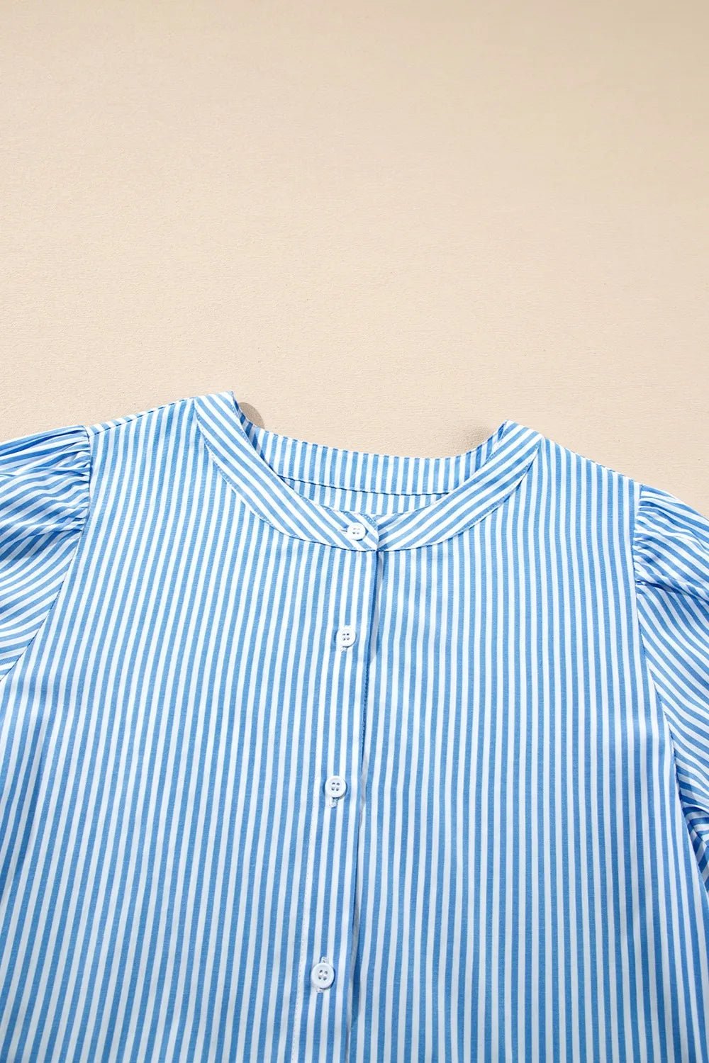 Stripe Bubble Short Sleeve Tiered Scallop Midi Dress