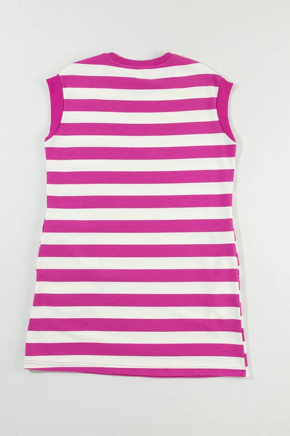 Stripe Cap Sleeve Pocketed Shift Tee Dress