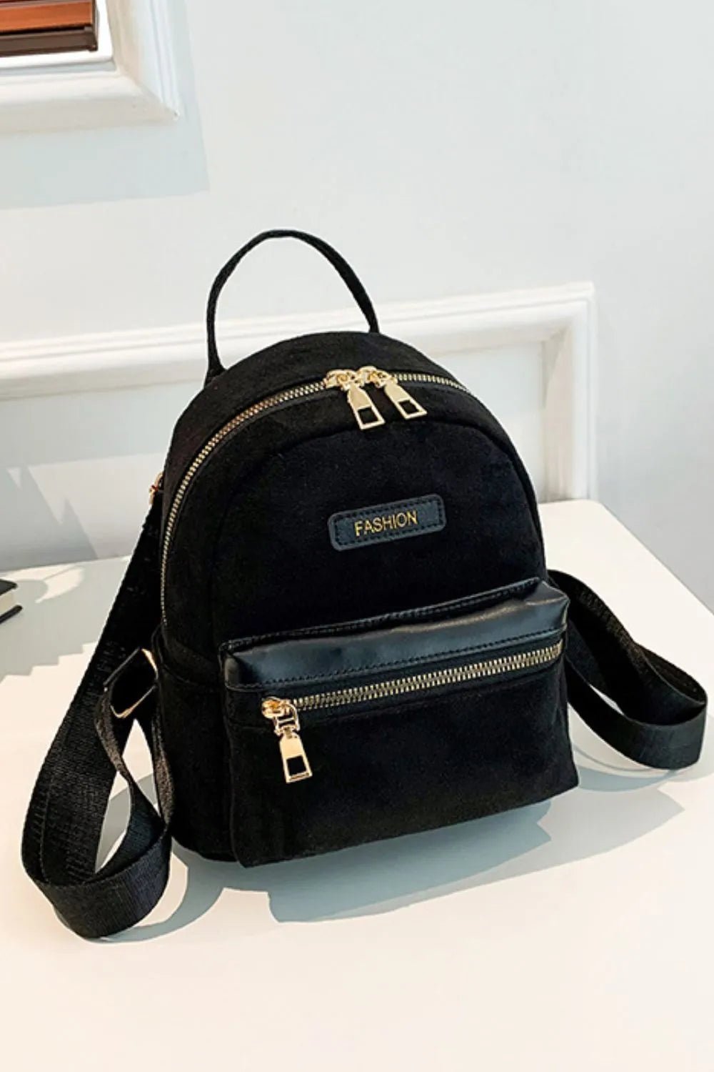 Suede Adjustable Strap Backpack BagBag
