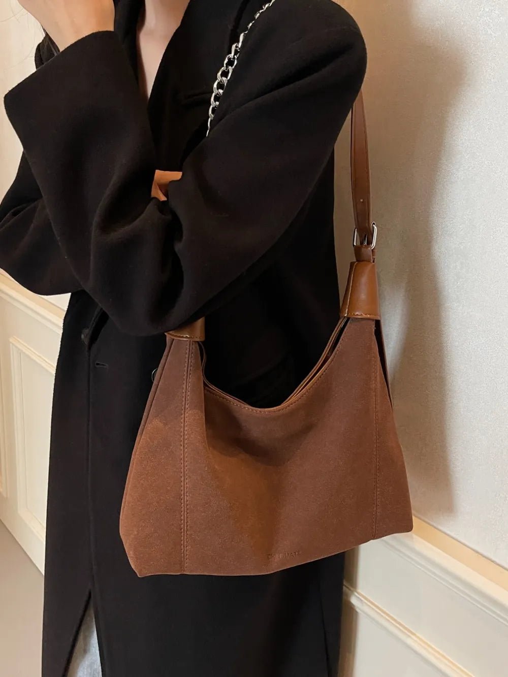Suede Adjustable Strap Shoulder BagBag