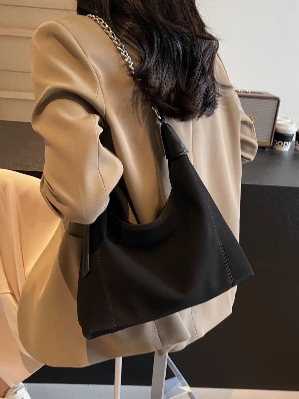Suede Adjustable Strap Shoulder BagBag