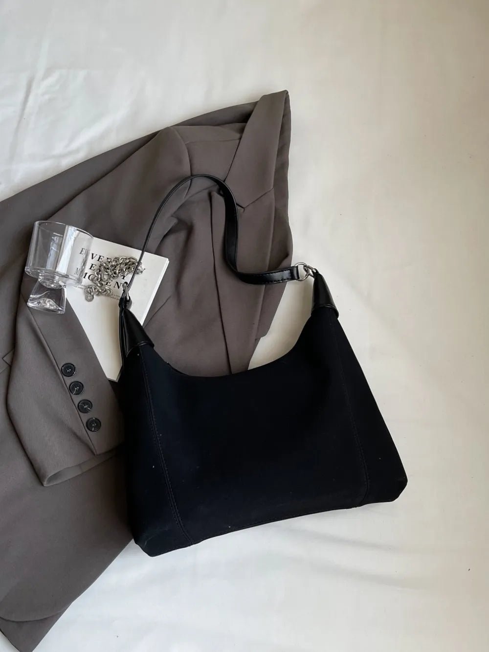 Suede Adjustable Strap Shoulder BagBag