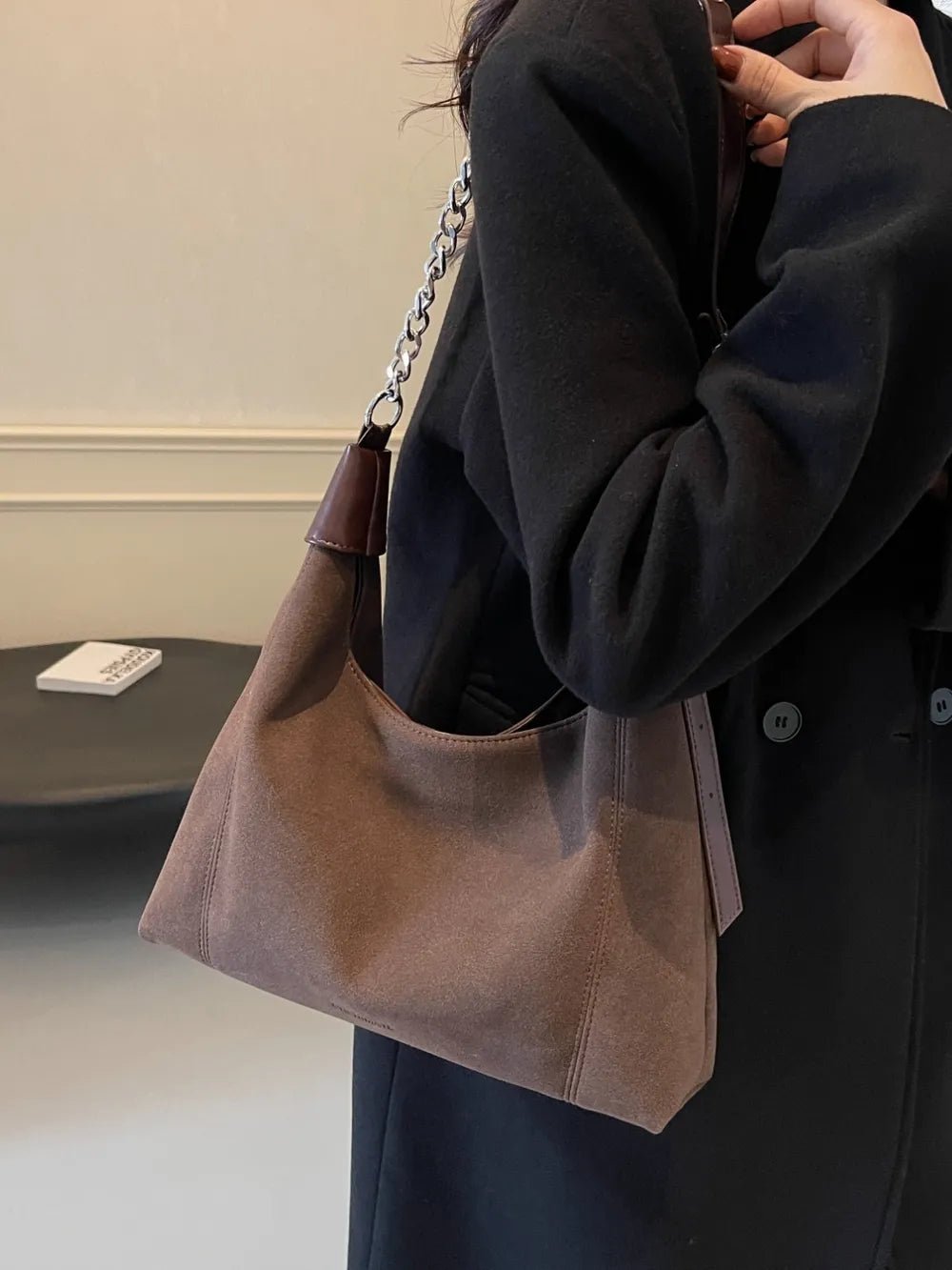 Suede Adjustable Strap Shoulder BagBag