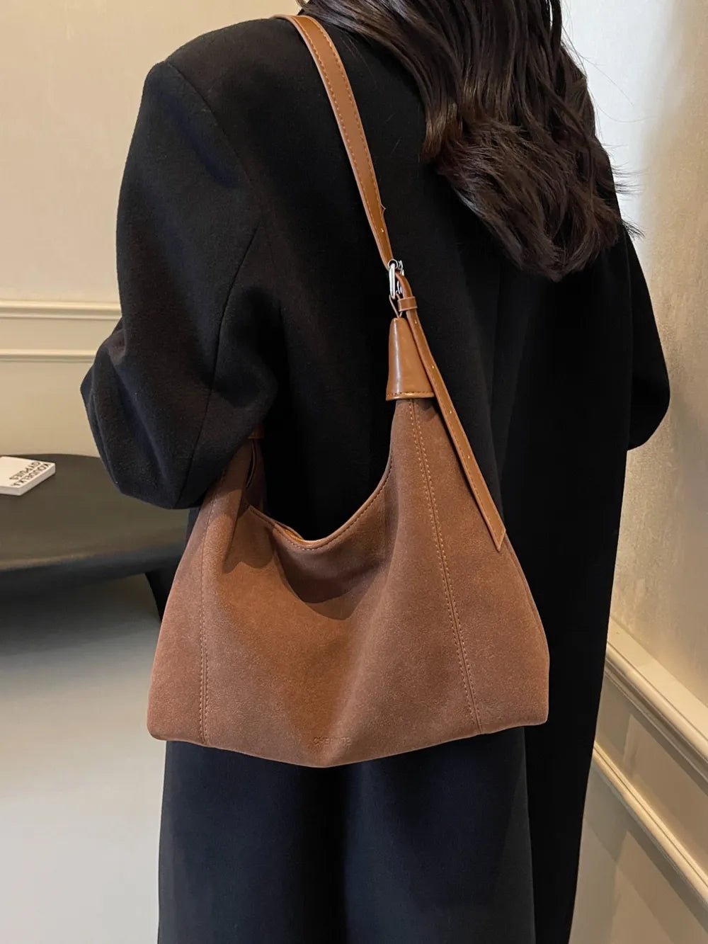 Suede Adjustable Strap Shoulder BagBag