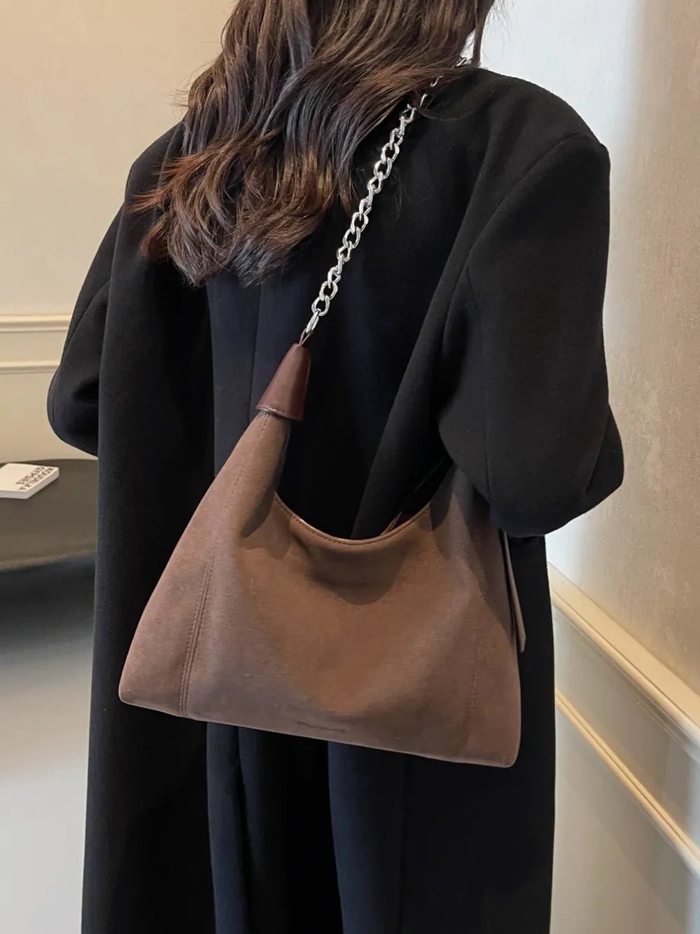 Suede Adjustable Strap Shoulder BagBag