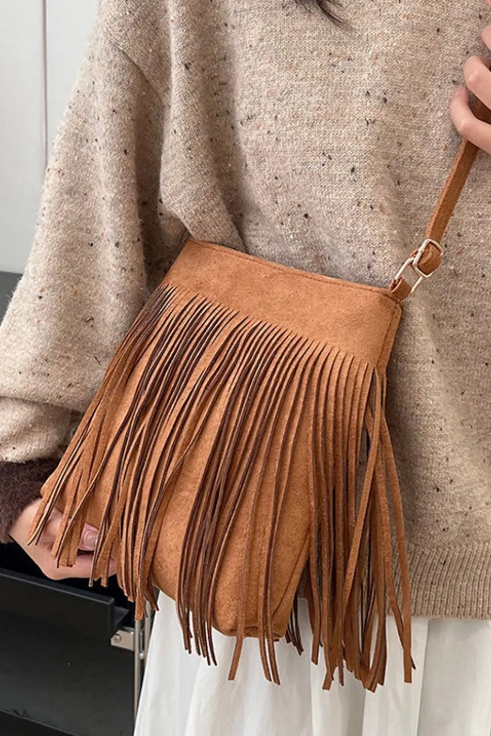 Suede Fringe Shoulder BagBag