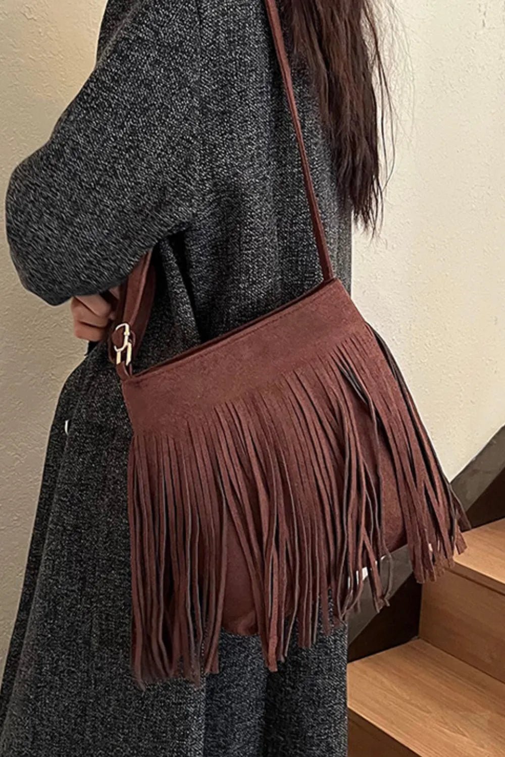 Suede Fringe Shoulder BagBag