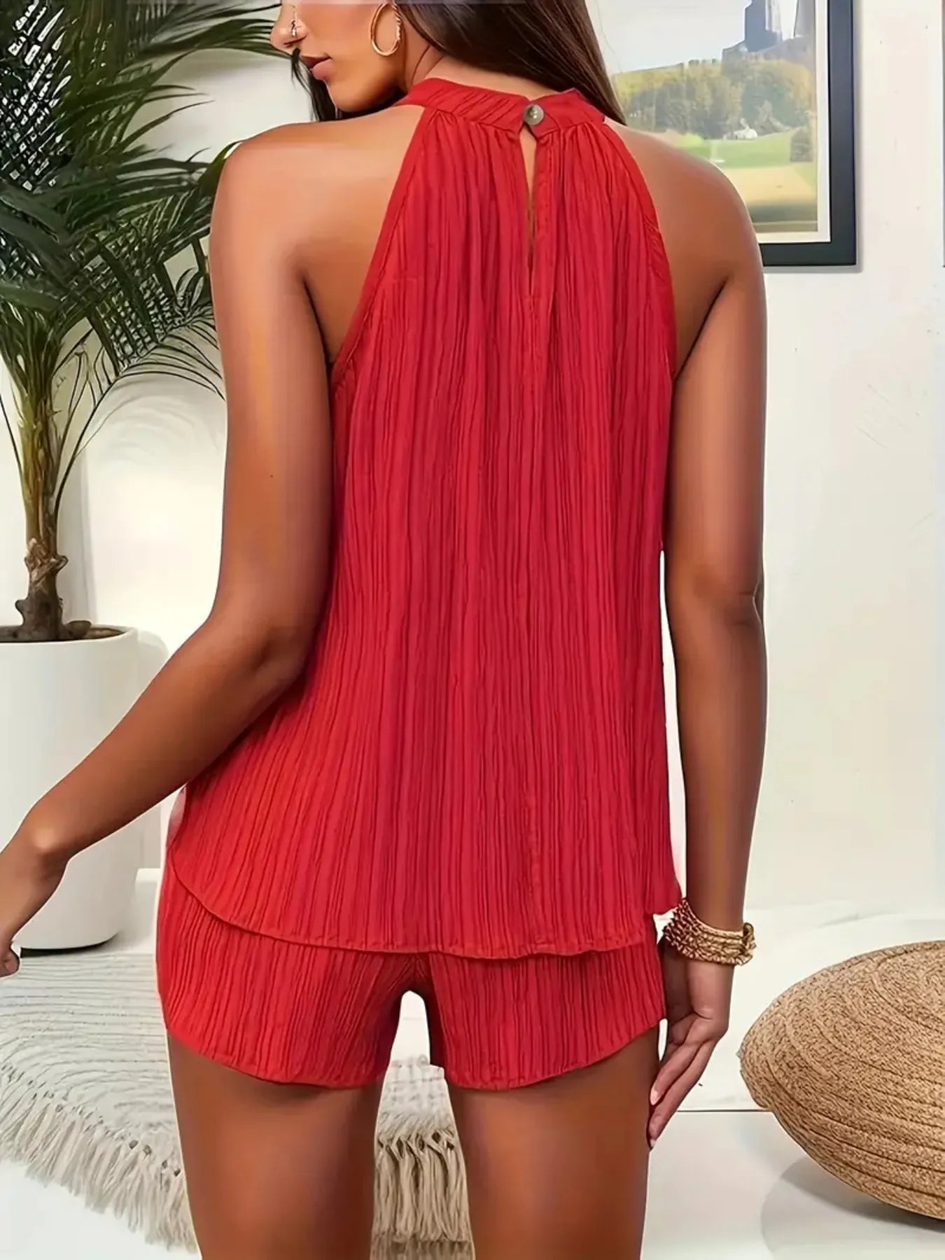 Textured Cami and Shorts Set